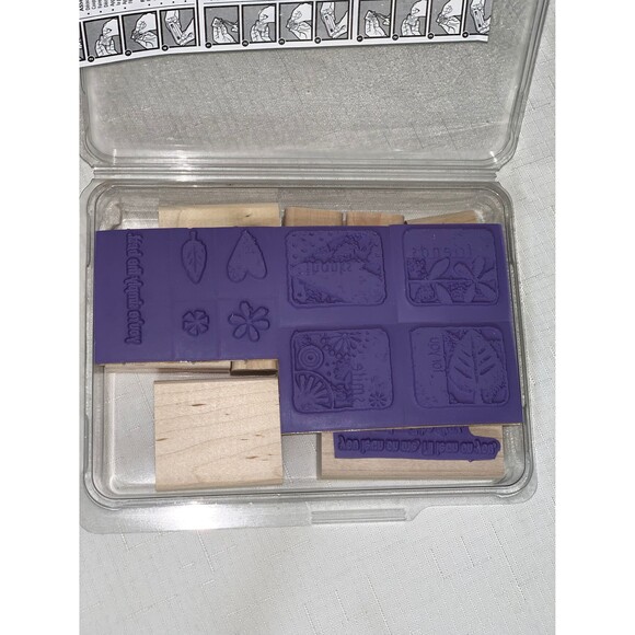 Stampin Up set Rare Discontinued Simply Best Wooden Rubber Card Craft scrapbook - Picture 4 of 5